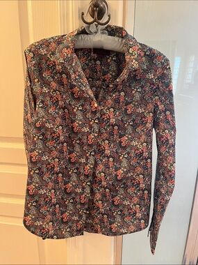 J. Crew Liberty Print Navy Floral Button-Down Shirt